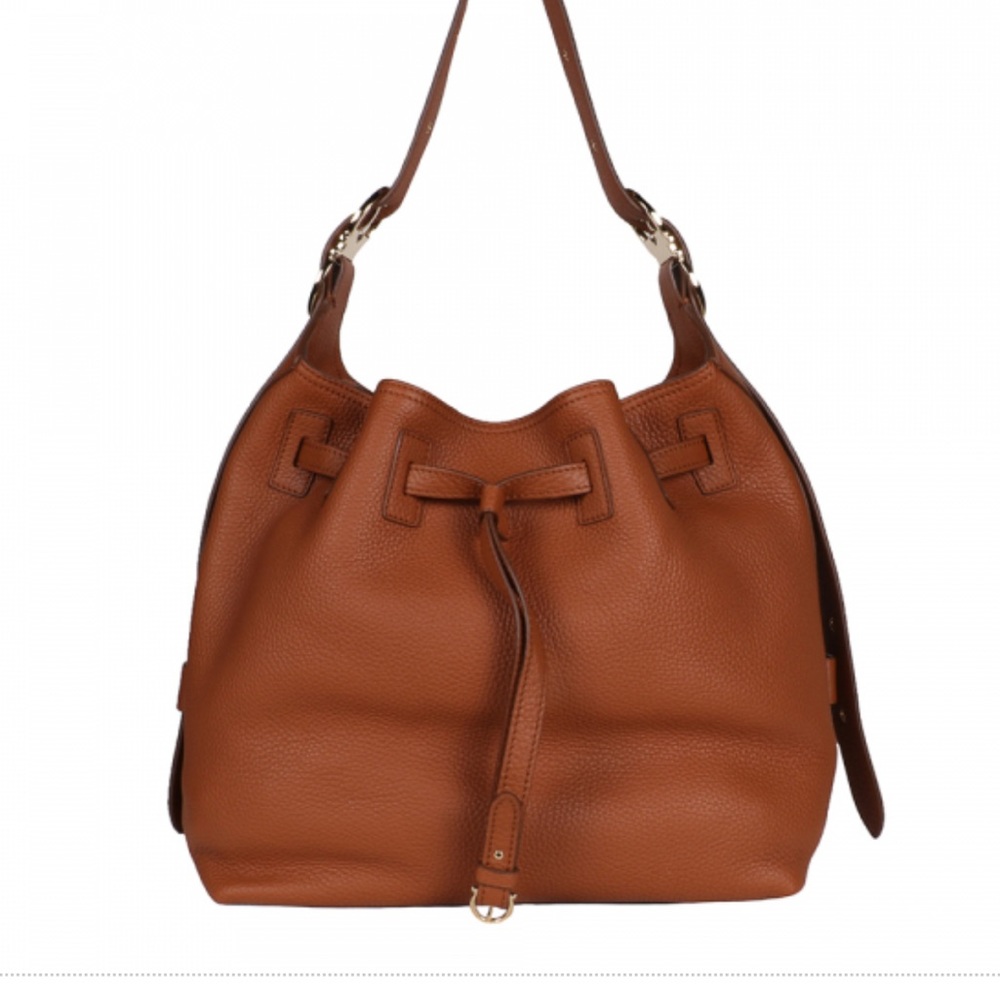 Salvatore Ferragamo
Carla Pebbled Leather Bucket Bag